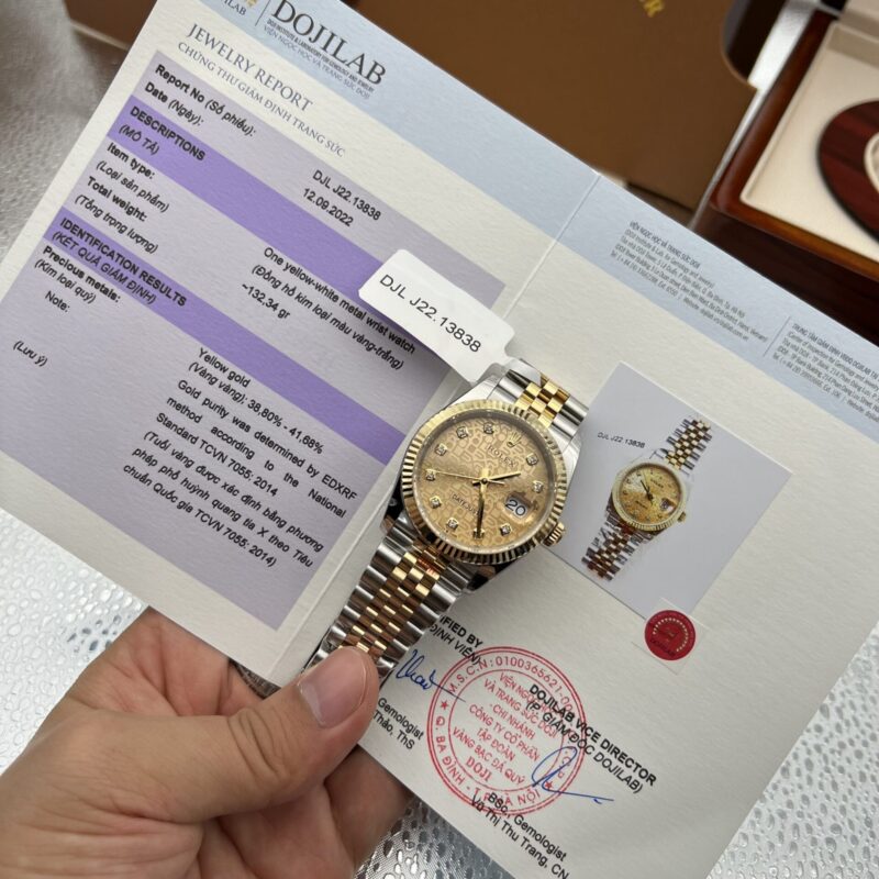 ROLEX DATEJUST 126233 CHAMPAGNE STONE SET DIAL GOLD WRAPPED 36MM