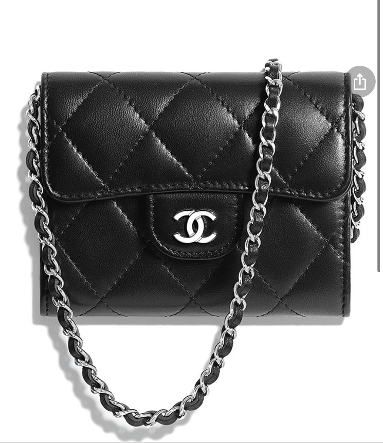 Authentic Chanel Small Flap Wallet With Chain Black Caviar Light Gold  Hardware Luxury Bags  Wallets on Carousell