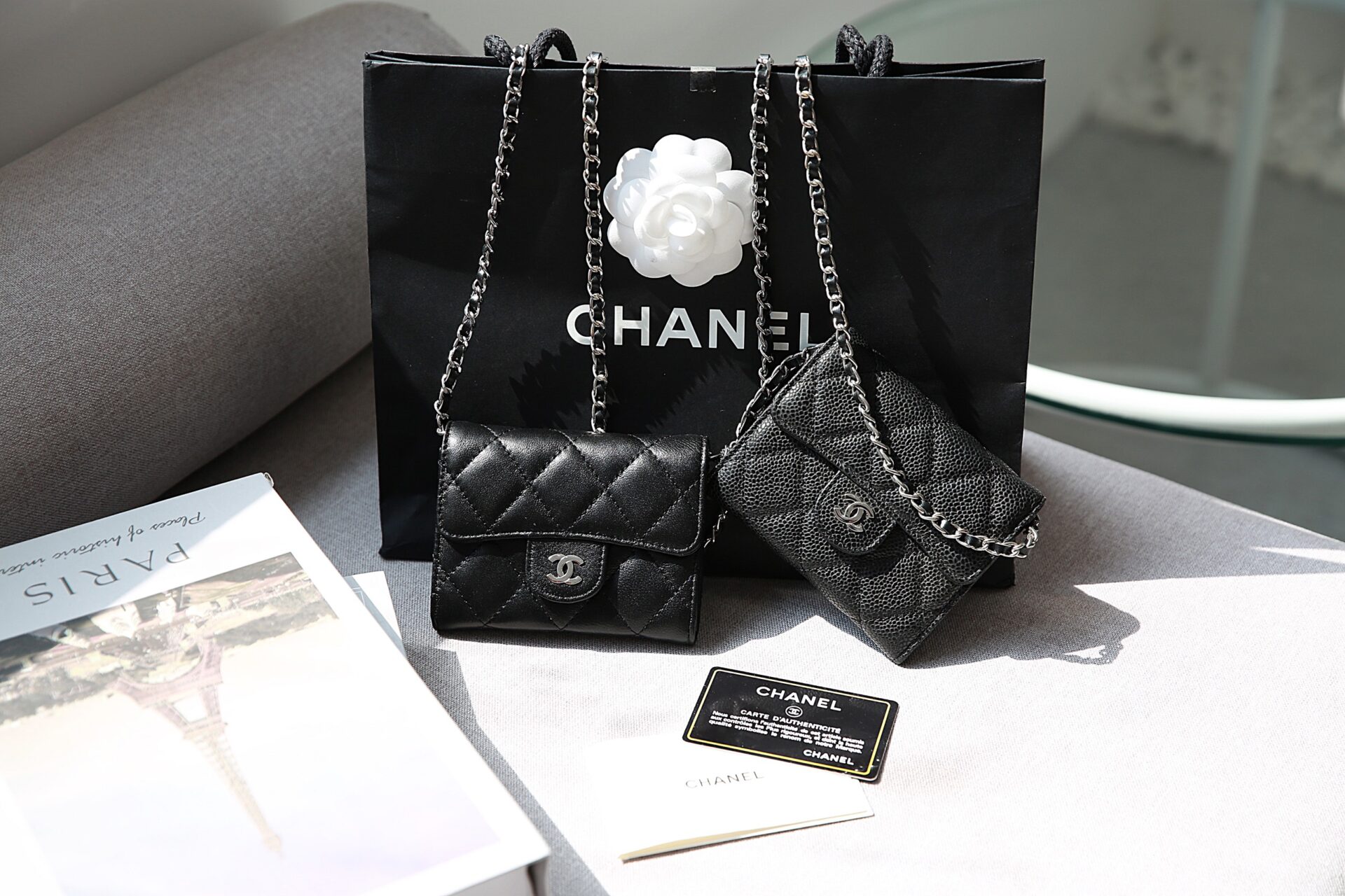 Túi Chanel Mini Flap Bag Calfskin And GoldTone Metal White  97Luxury