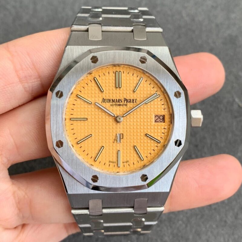 ĐỒNG HỒ AUDEMARS PIGUET ROYAL OAK 15202 AUTOMATIC SIÊU MỎNG REPLICA MÀU VÀNG SÂM PANH 39MM