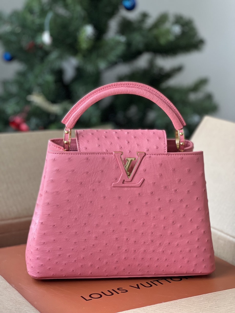 Túi xách Louis Vuitton Georges BB siêu cấp màu hồng size 275 cm  M53942