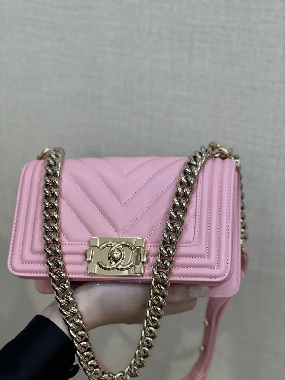Túi Chanel Classic Medium màu hồng da cừu best quality