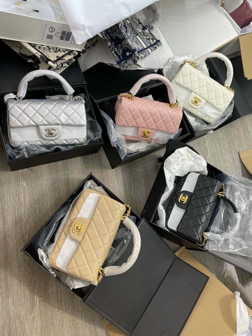 Túi Xách Nữ Chanel Top Handle Mini Flap Bag C20 Cao Cấp Form Cứng Cáp