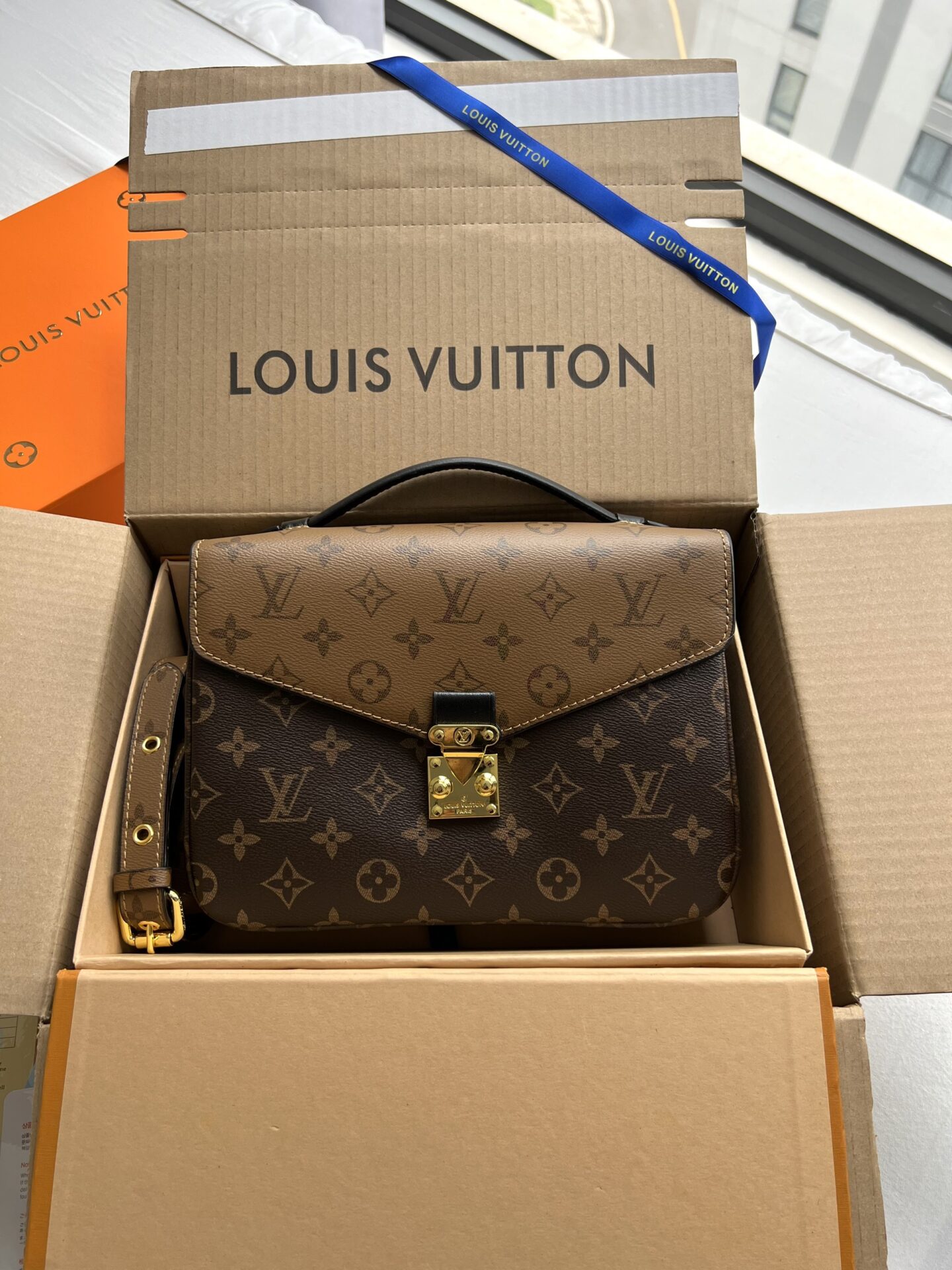 Louis Vuitton Pochette Metis MM Blue in Coated Canvas with Goldtone  US