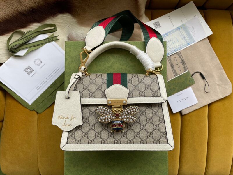 TÚI GUCCI QUEEN MARGARNET BAG KHÓA ONG SIÊU CẤP MÀU TRẮNG