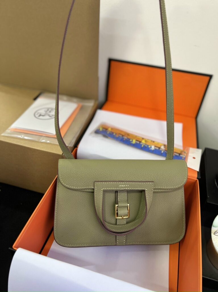 TÚI XÁCH HERMES HALZAN 25 BAG NGUYÊN BẢN MÀU XANH RÊU