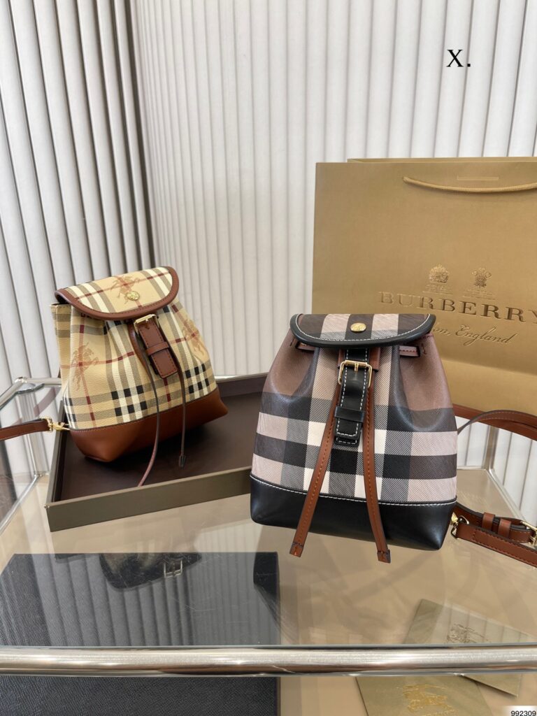 BA LÔ BURBERRY WOMEN MICRO CHECK & LEATHER BACKPACK SUPER