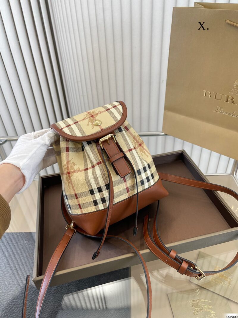 BA LÔ BURBERRY WOMEN MICRO CHECK & LEATHER BACKPACK SUPER
