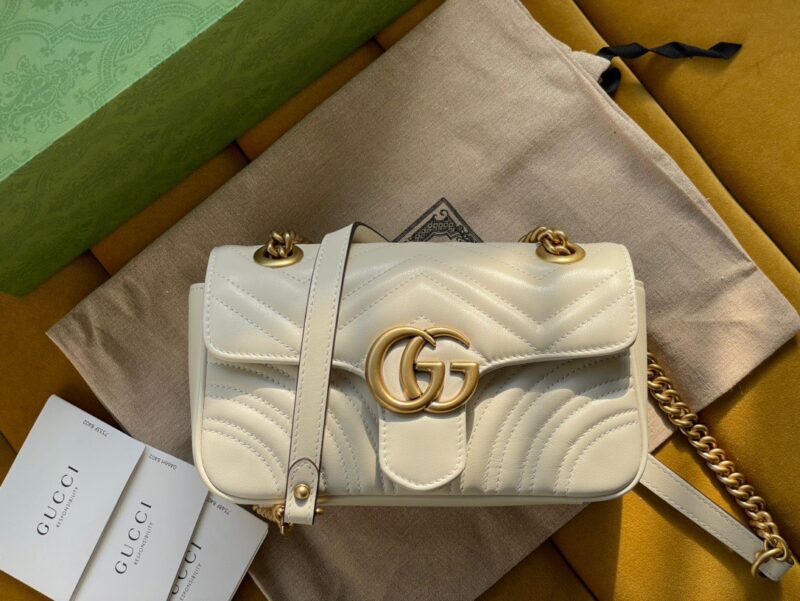 TÚI GUCCI MARMONT MINI MATELASSE SHOULDER BAG SIÊU CẤP MÀU TRẮNG