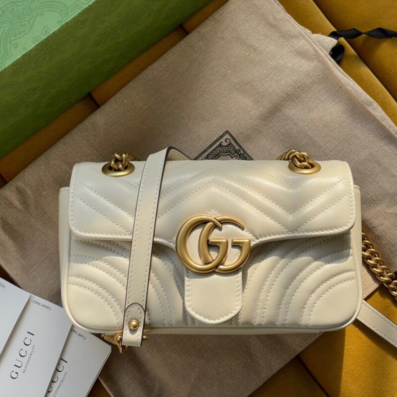 TÚI GUCCI MARMONT MINI MATELASSE SHOULDER BAG SIÊU CẤP MÀU TRẮNG