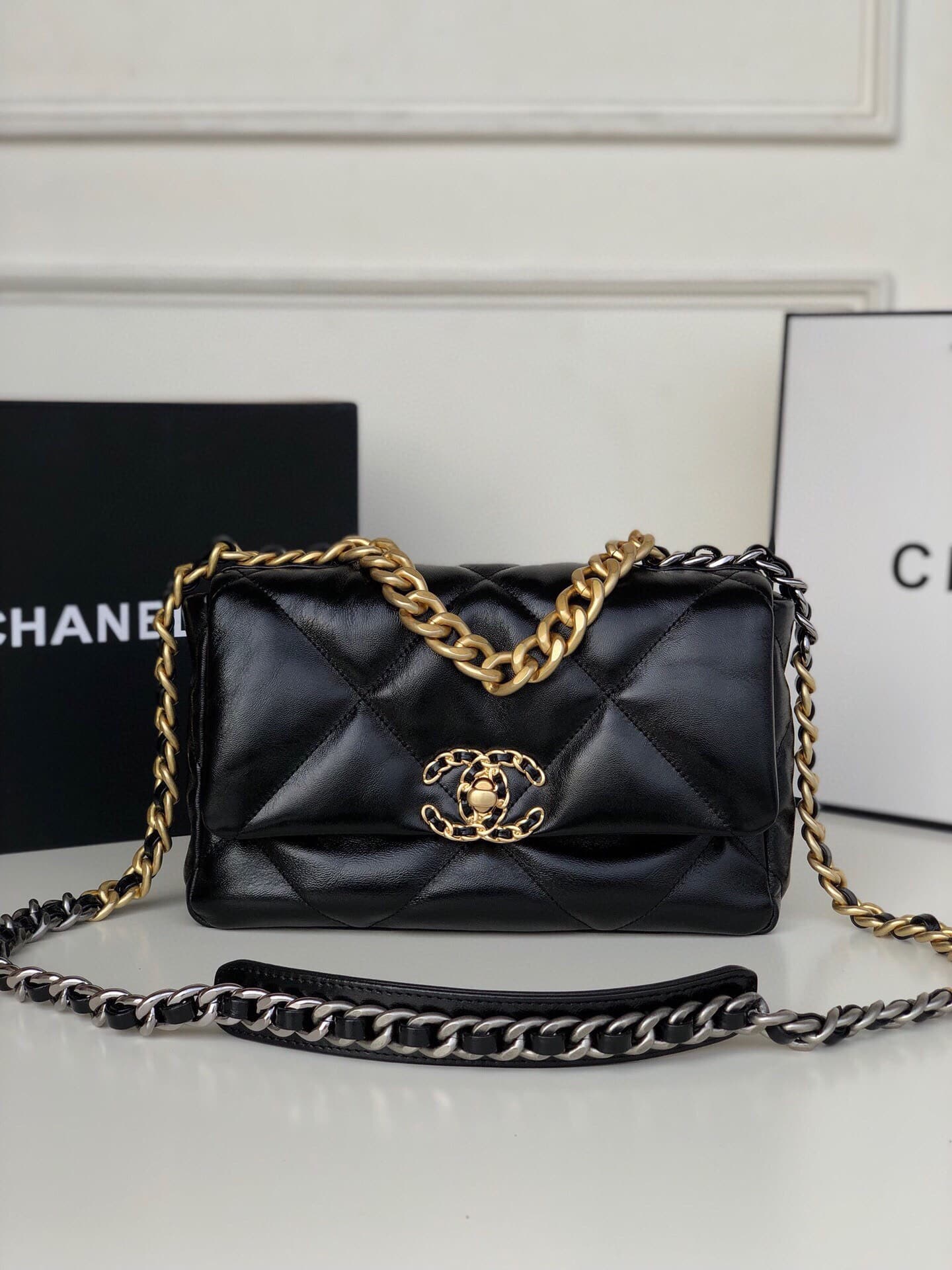 Black Chanel 19 Flap Bag Satchel  Designer Revival