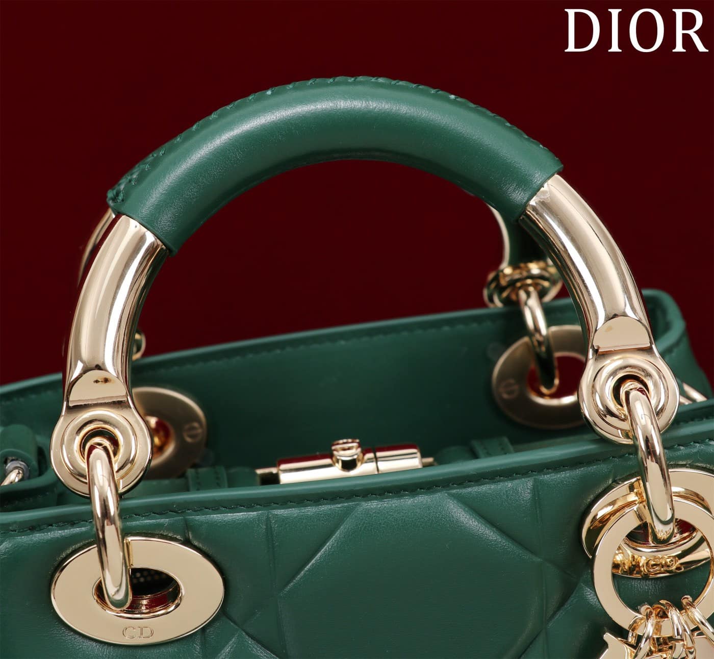 Túi Xách Lady Dior 95.22 Da Mịn Siêu Cấp Màu Xanh Rêu