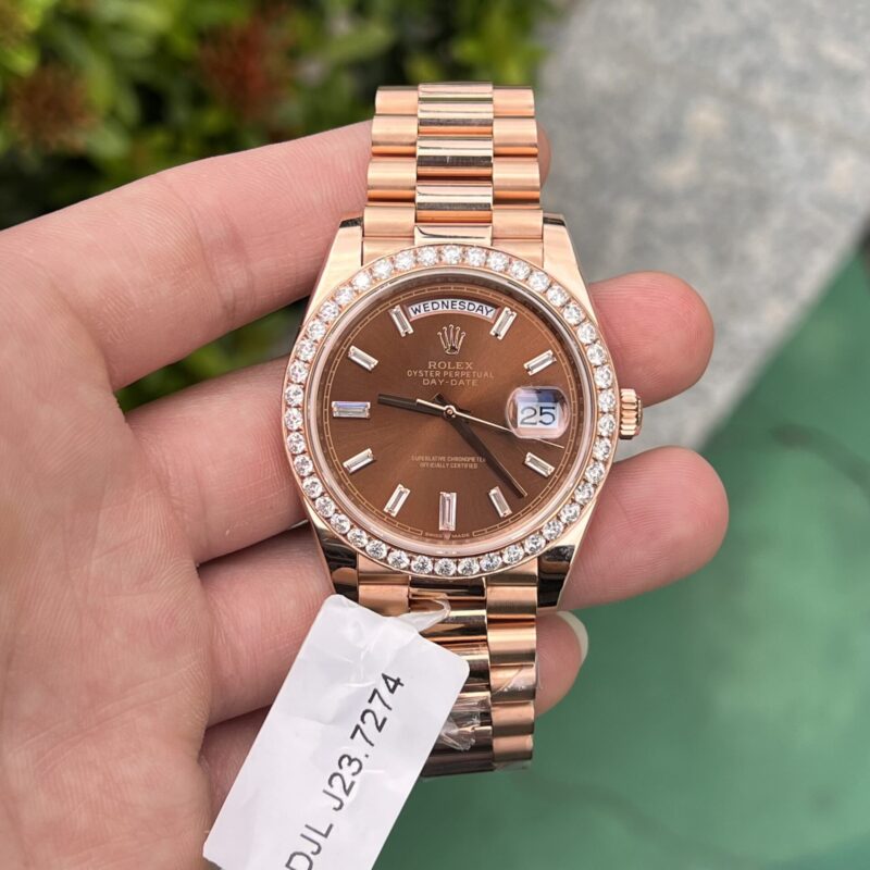ROLEX DAY-DATE 228345RBR-0006 CHOCOLATE DIAL ROSE GOLD WRAPPED 40MM