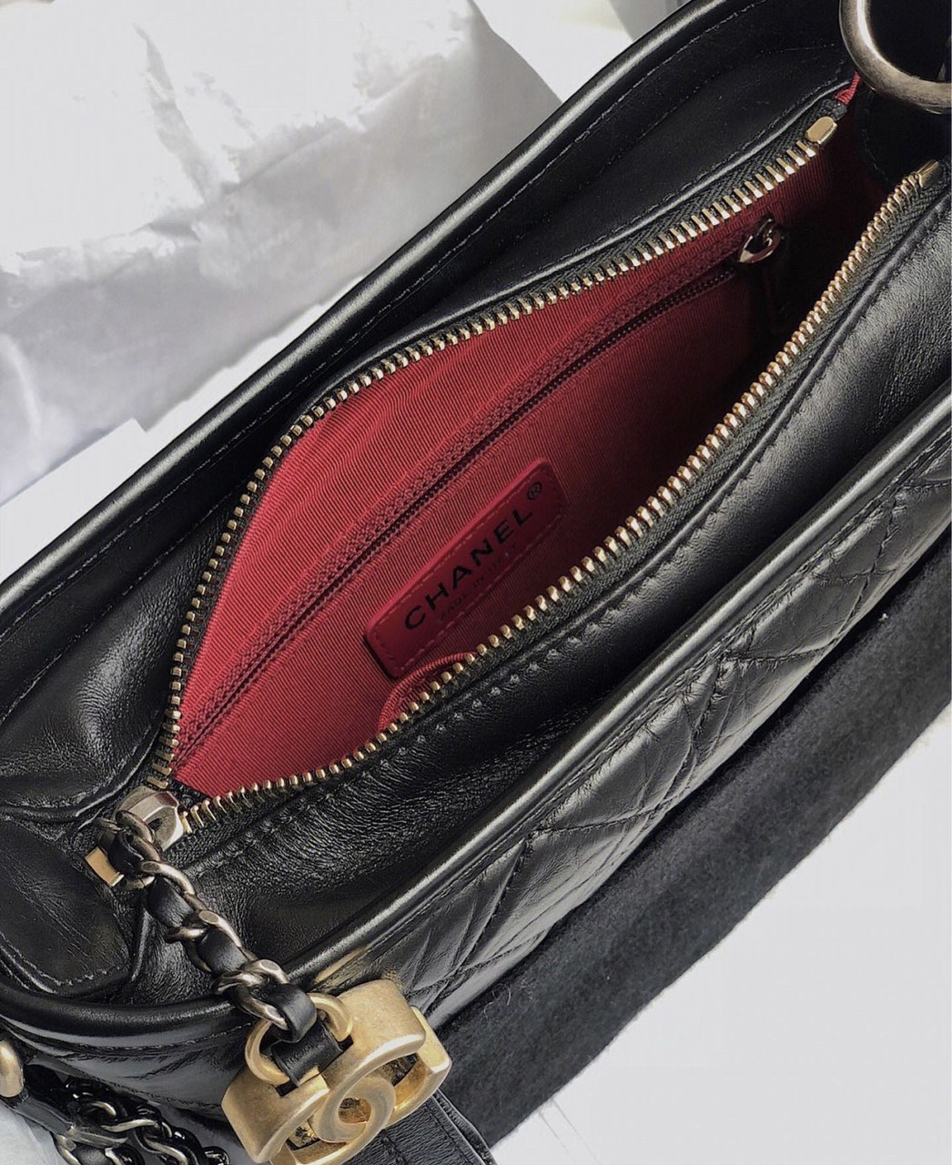 Túi Chanel Gabrielle Large Hobo Bag màu đen calfskin logo handle strap best  quality