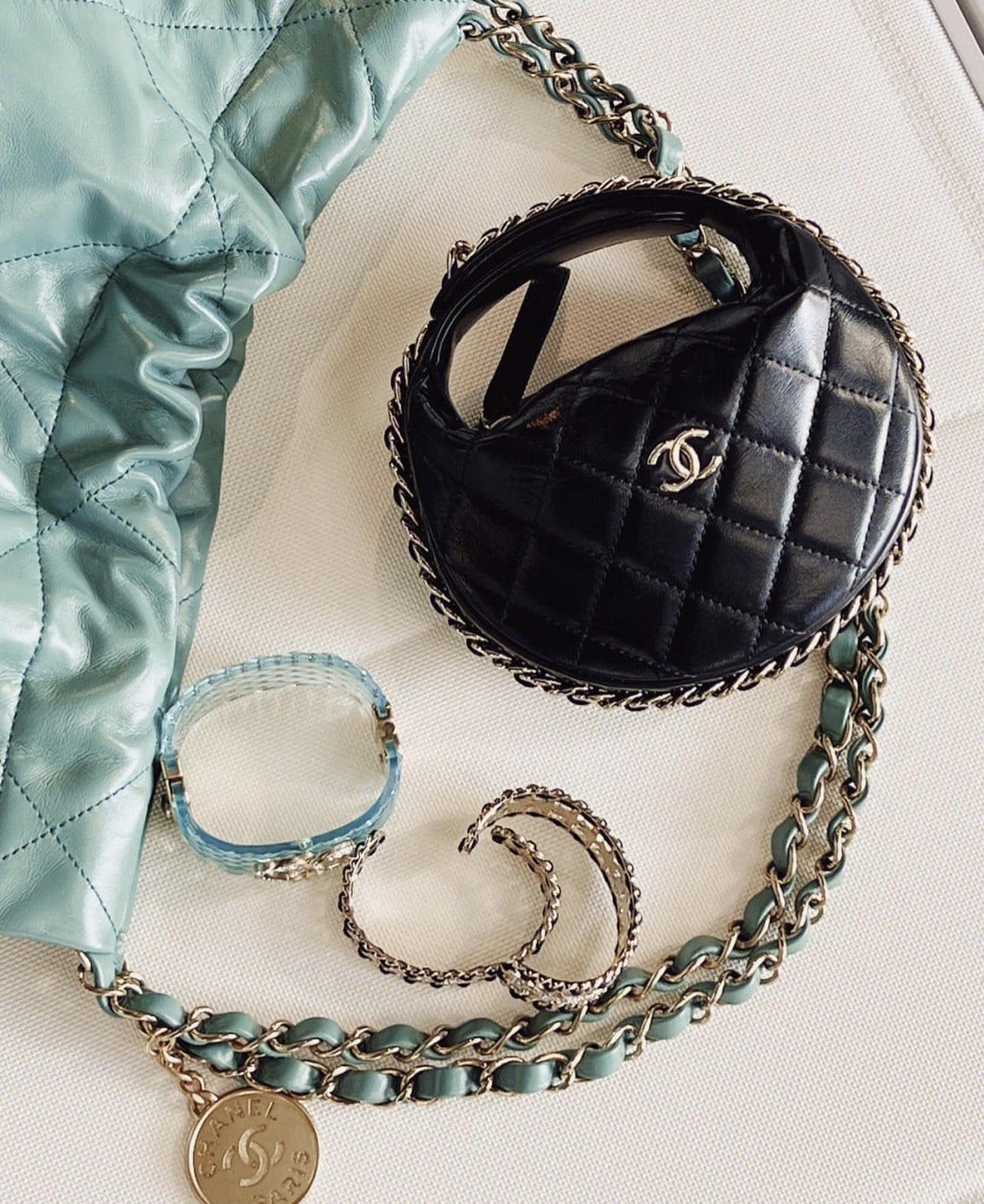 Chanel Black Calfskin Mini Flap Bag with Round CC Turn Lock  STYLISHTOP