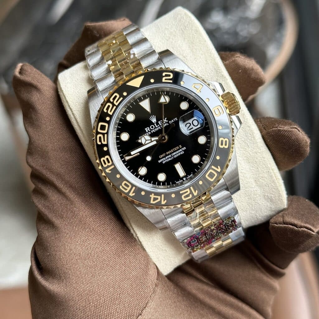 Rolex Gmt Master Ii 126713grnr 0001 Black Dial Demi Gold Replica 40mm 5107