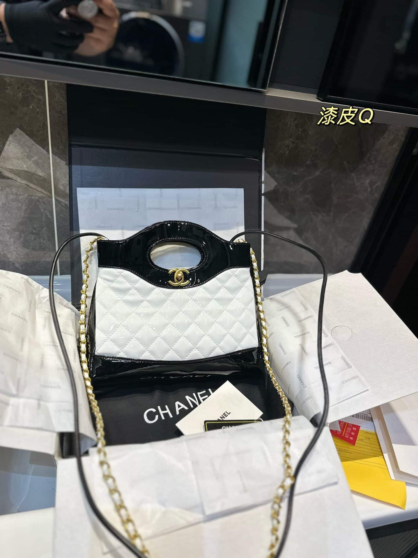 Chanel Classic Flap Runway Square Mini Pearl Crush Black Lambskin Leather Cross  Body Bag  Tradesy  Chanel mini square Chanel bag classic Chanel mini bag