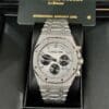 AUDEMARS PIGUET ROYAL OAK FROSTED WHITE GOLD WHITE DIAL CHRONOGRAPH REPLICA 41MM
