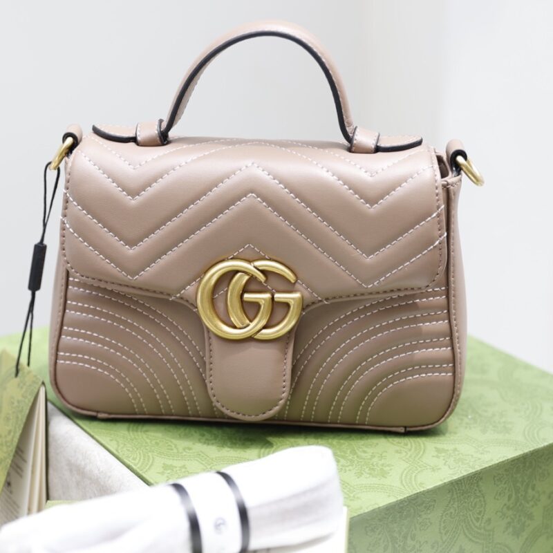 TÚI XÁCH GUCCI LEATHER GG MARMONT SMALL TOP HANDLE BAG