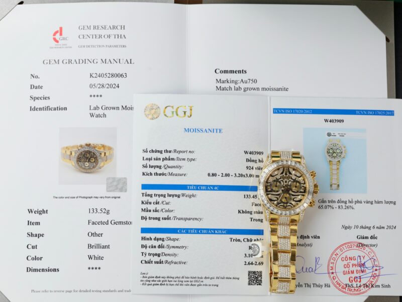 ĐỒNG HỒ ROLEX DAYTONA 116598TBR EYE OF THE TIGER BỌC VÀNG 18K ĐỘ MOISSANITE 40MM