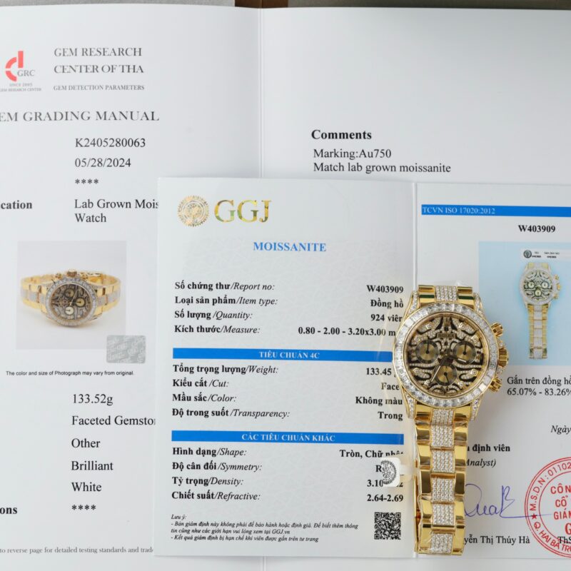 ĐỒNG HỒ ROLEX DAYTONA 116598TBR EYE OF THE TIGER BỌC VÀNG 18K ĐỘ MOISSANITE 40MM