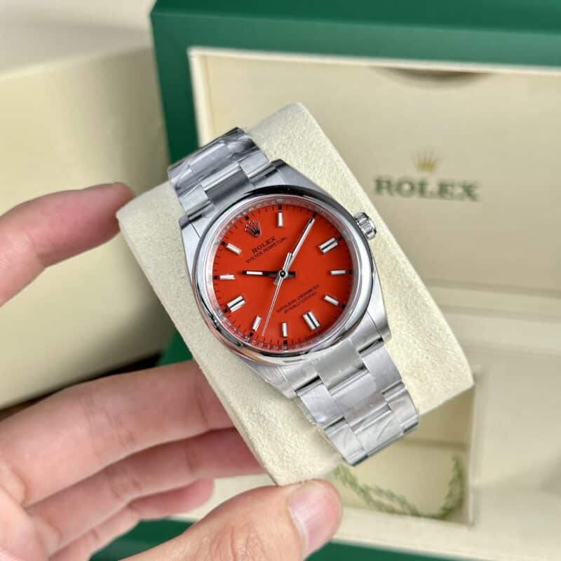 ROLEX OYSTER PERPETUAL 41 124300 RED CORAL DIAL BEST REPLICA CLEAN FACTORY