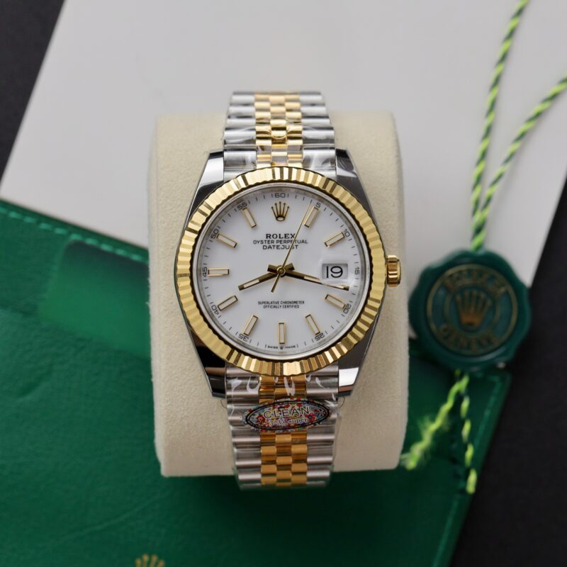 ROLEX DATEJUST 126333 TWO TONE YELLOW GOLD WHITE DIAL JUBILEE REPLICA CLEAN FACTORY 41MM
