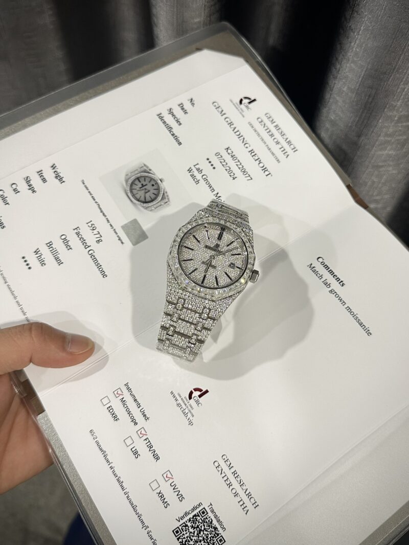 AUDEMARS PIGUET ROYAL OAK ICED OUT MOISSANITE BAGUETTE MOISSANITE BEZEL BEST REPLICA 41MM