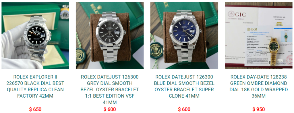 Some Rolex 1:1 replica models