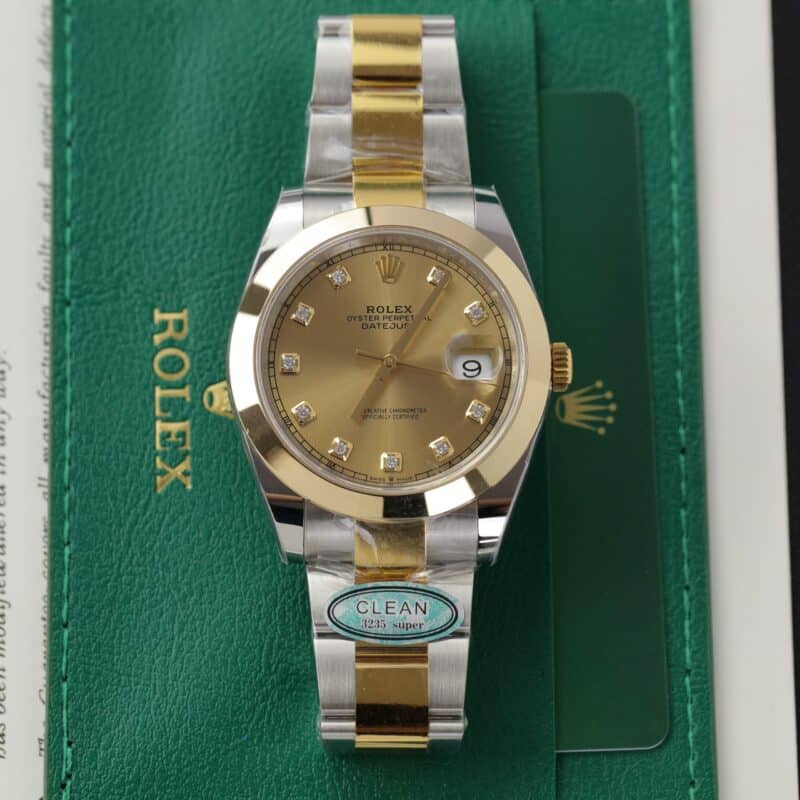 ROLEX DATEJUST 126303-0011 TWO TONE SMOOTH BEZEL CHAMPAGNE DIAL OYSTER BRACELET BEST REPLCIA CLEAN FACTORY 41MM