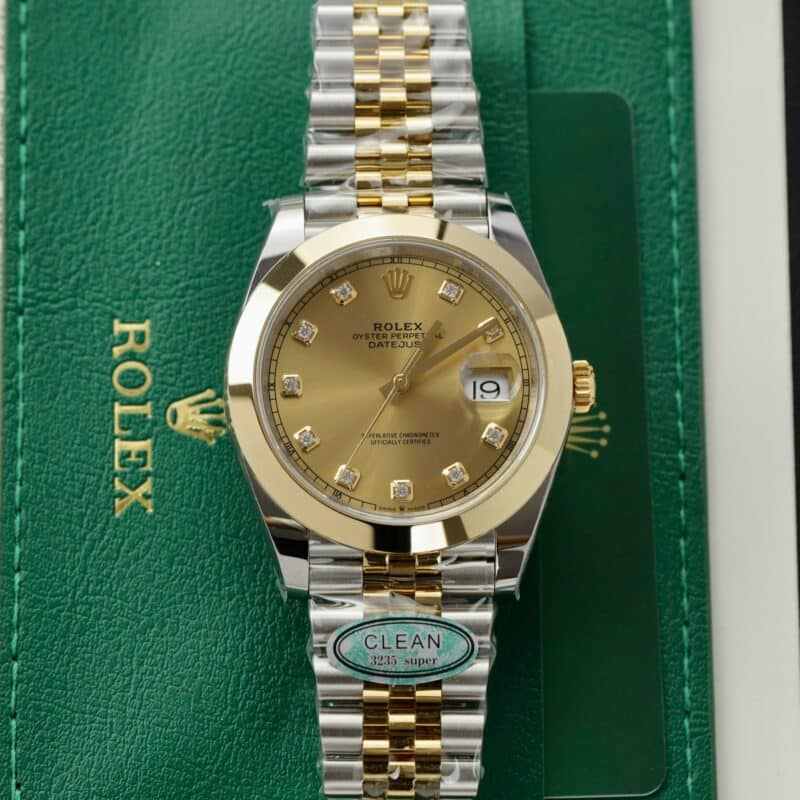 ĐỒNG HỒ ROLEX DATEJUST 126303 DEMI VÀNG VÀNG MẶT CHAMPAGNE NIỀNG TRƠN JUBILEE REP 1:1 CLEAN FACTORY 41MM