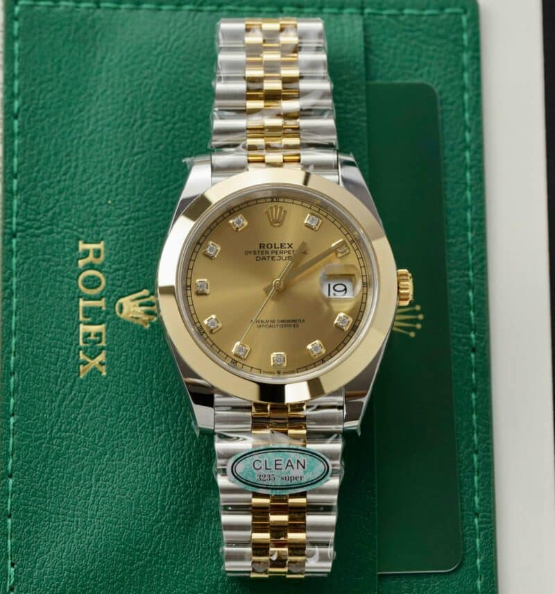 ĐỒNG HỒ ROLEX DATEJUST 126303 DEMI VÀNG VÀNG MẶT CHAMPAGNE NIỀNG TRƠN JUBILEE REP 1:1 CLEAN FACTORY 41MM