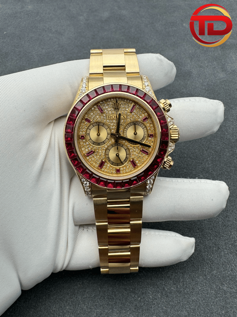 ROLEX DAYTONA 126598TRU 18K SOLID GOLD NATURAL RUBY & DIAMONDS 40MM