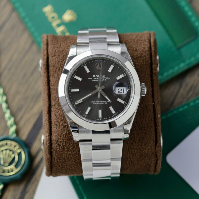 ROLEX DATEJUST 126300 GREY DIAL SMOOTH BEZEL OYSTER BRACELET 1:1 BEST EDITION VSF 41MM