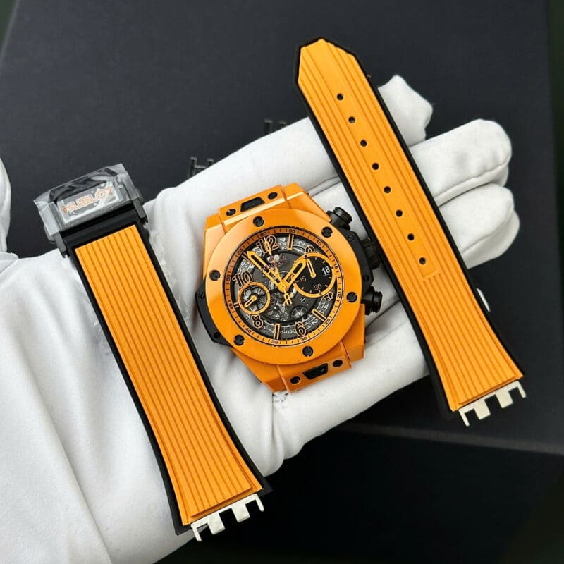 ĐỒNG HỒ HUBLOT BIG BANG UNICO VỎ GỐM SỨ MÀU CAM REP 1:1 CAO NHẤT BBF 42MM